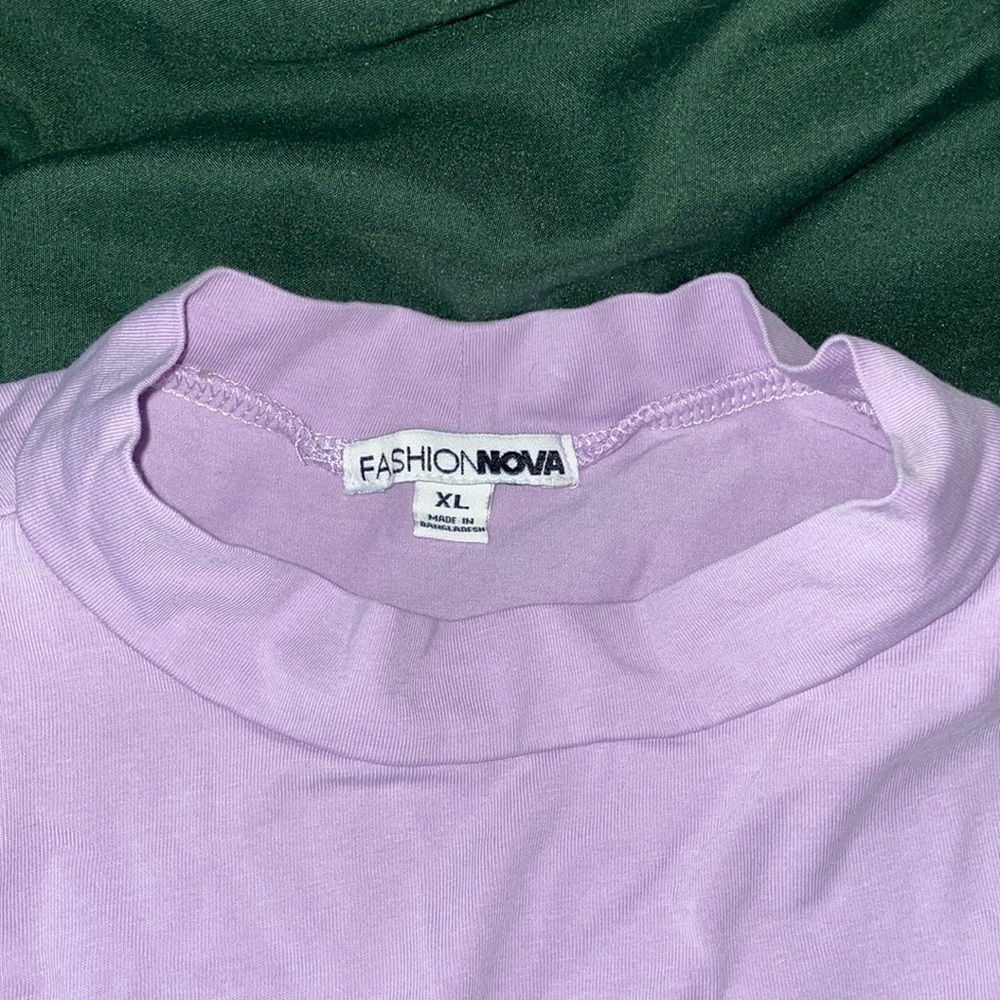 FASHIONNOVA Lilac Purple Long Sleeve Bodysuit